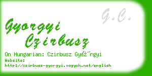 gyorgyi czirbusz business card